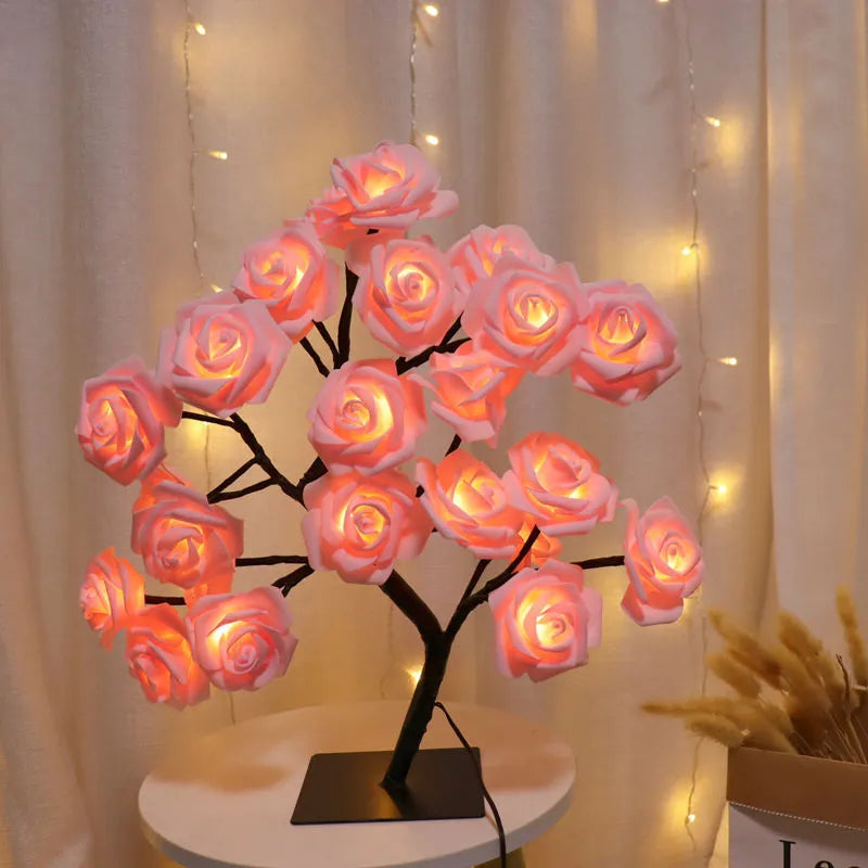 Arbre à roses lumineux